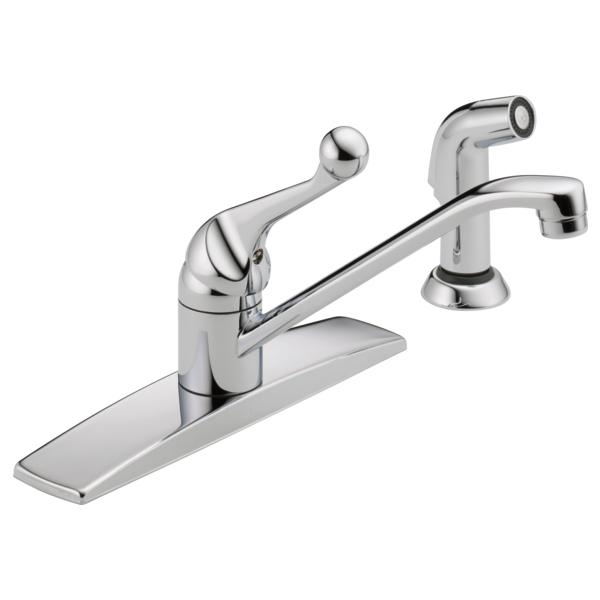 Delta 400LF-WF 134 / 100 / 300 / 400 Series Single Handle Kitchen Faucet With Spray In Chrome