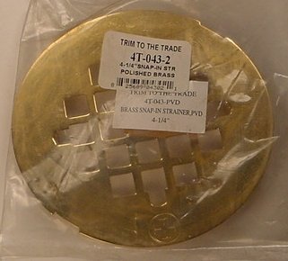 Trim to the Trade 4T-043-2 Snap in Strainer, Polished Brass (Square Holes)