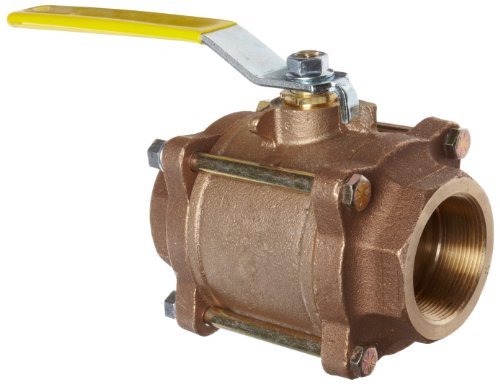 Apollo 8210301 Bronze Ball Valve, 3 PC, Lever Handle, 1/2" NPT Female