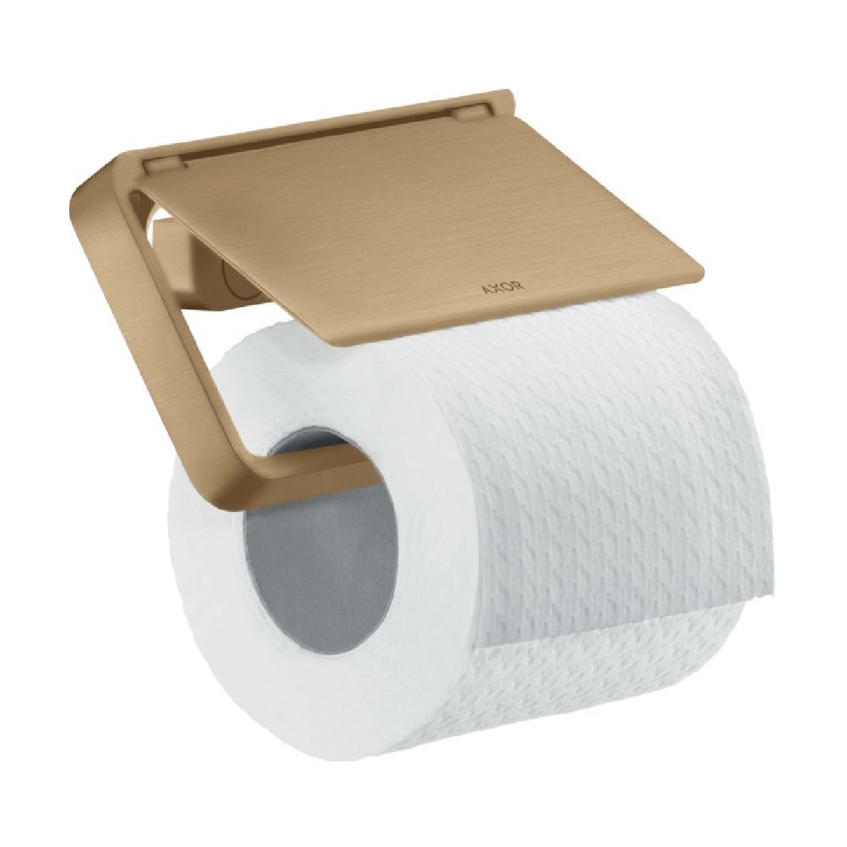 Axor 42836140 Universal Softsquare Wall Mounted Toilet Paper Holder with Cover in Brushed Bronze