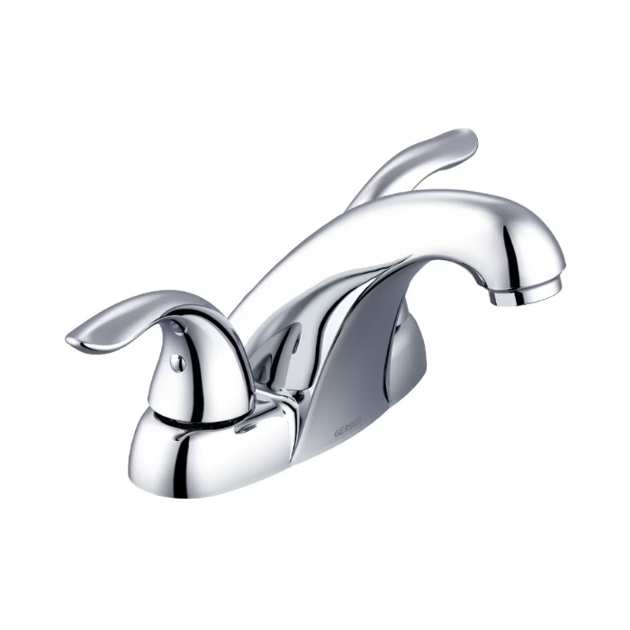 Gerber G0043010 Viper 1.2 GPM 2 Handle Centerset Lavatory Faucet with 50/50 Touch Down Drain in Polished Chrome