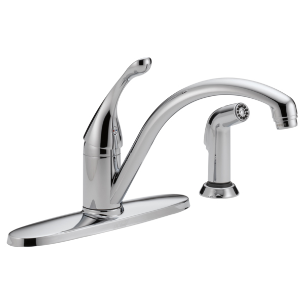 Delta 440-DST Collins Single Handle Kitchen Faucet With Spray In Chrome