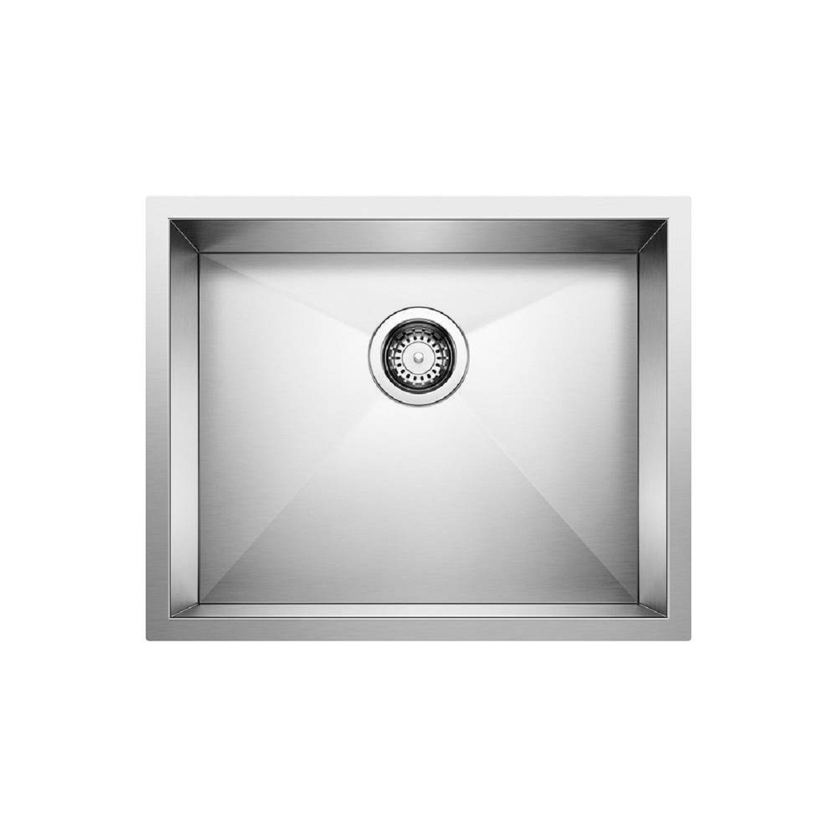 Blanco 443050 Quatrus 22" L X 18" W X 9" H Rectangular Undermount Stainless Steel Single Bowl Kitchen Sink in Stainless Steel Brushed