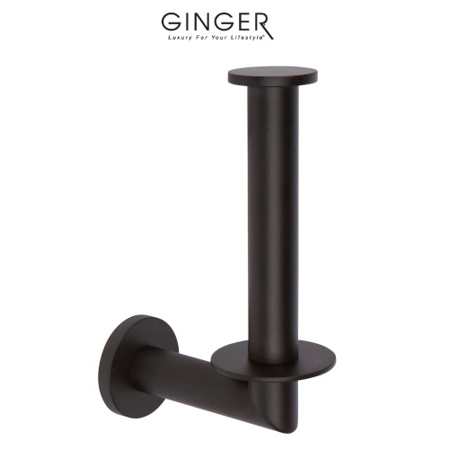 Ginger 4607/MB Kubic Single Post Spare Tissue Paper Holder in Matte Black