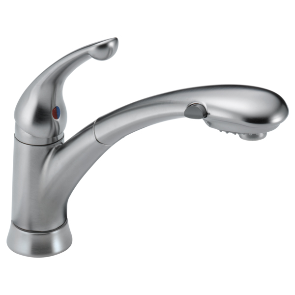 Delta 470-AR-DST Signature Pullouts Single Handle Pull-Out Kitchen Faucet In Arctic Stainless