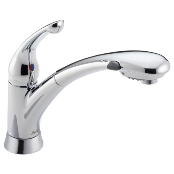 Delta 470-DST Signature Pullouts Single Handle Pull-Out Kitchen Faucet In Chrome