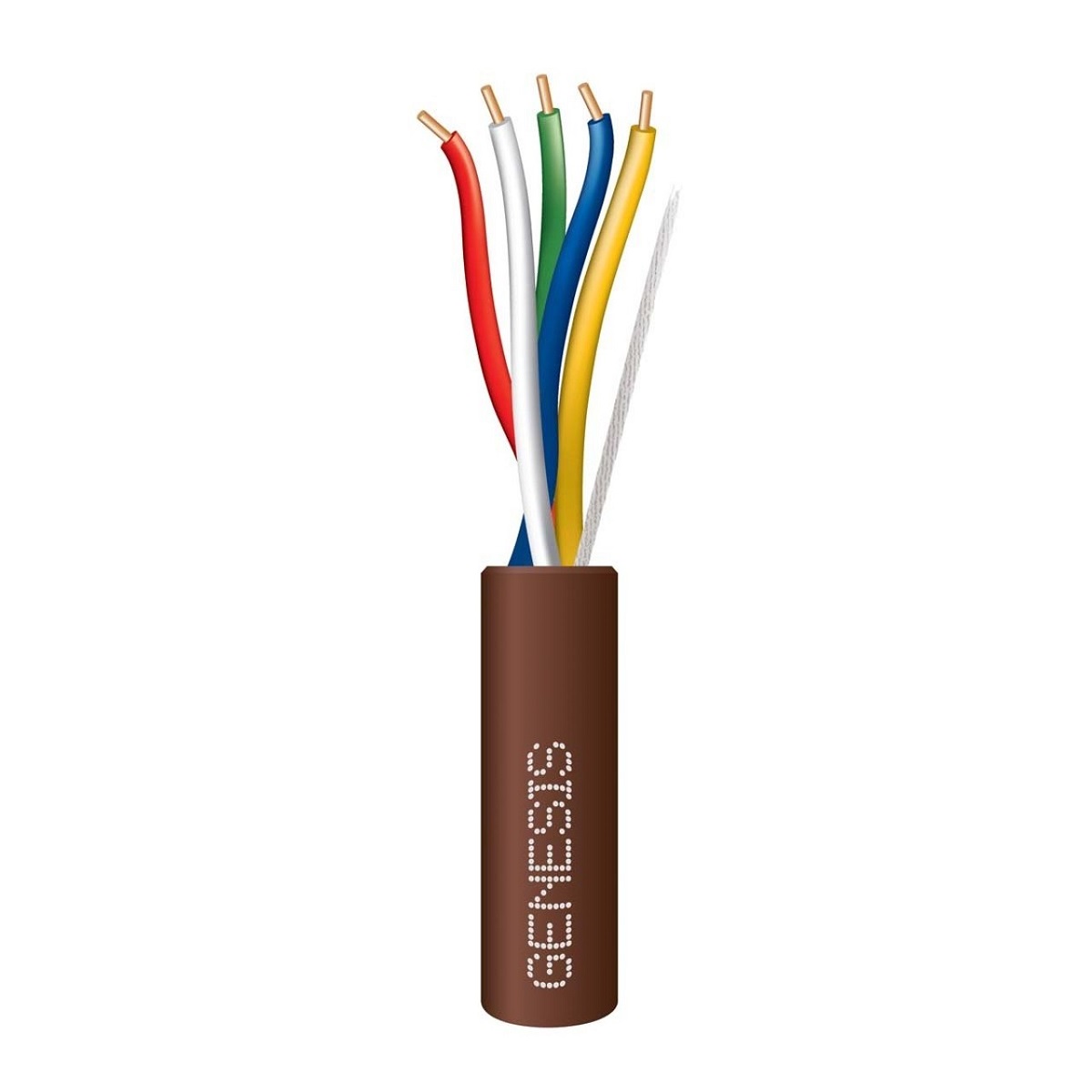 Genesis Cable 47130307 18 AWG 5 Conductor Solid Thermostat Wire Brown 250 FT