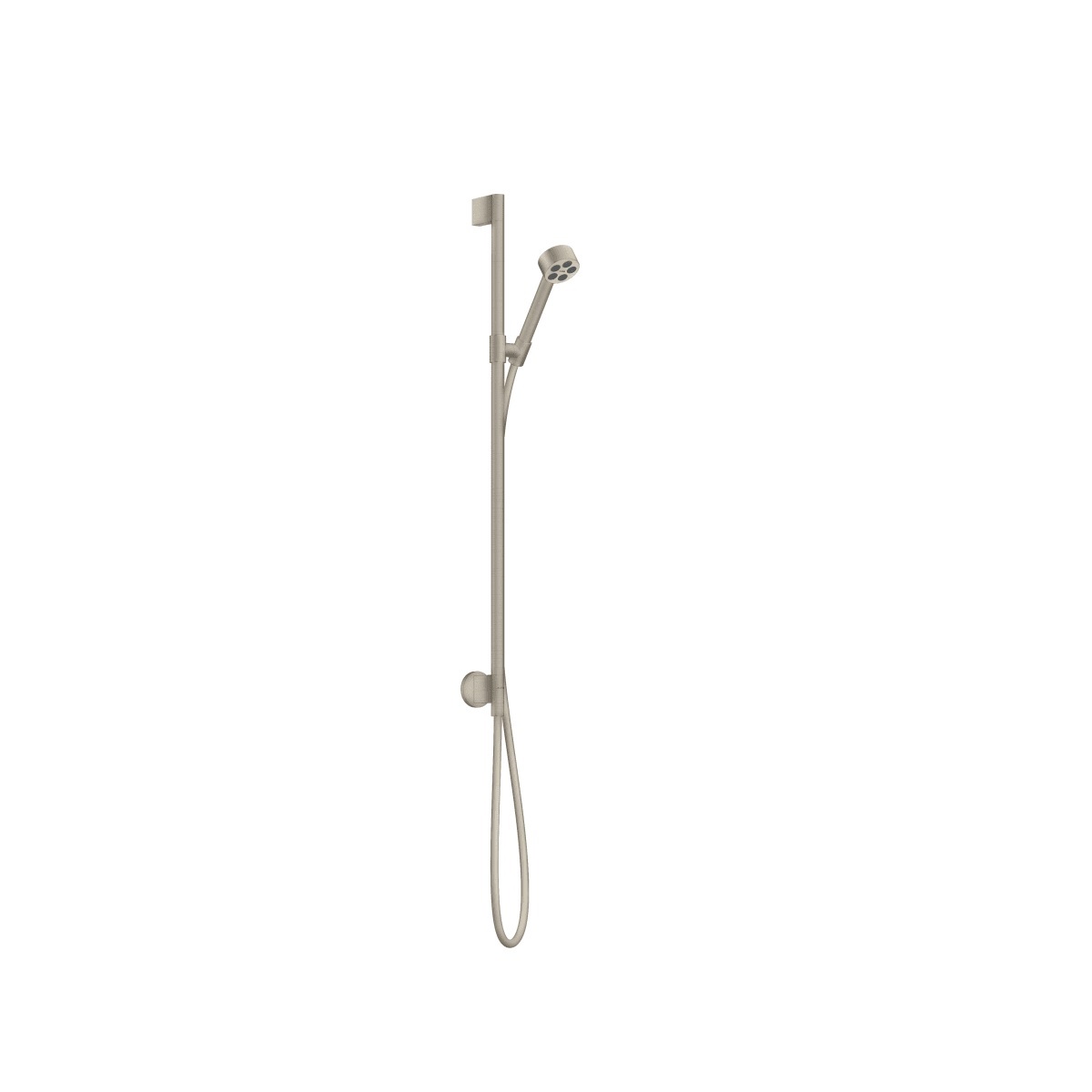 Axor 48793821 One 1.75 GPM Single Function Wall Bar Hand Shower Set 75 1-Jet with Wall Outlet, Hose, and Integrated Supply in Brushed Nickel