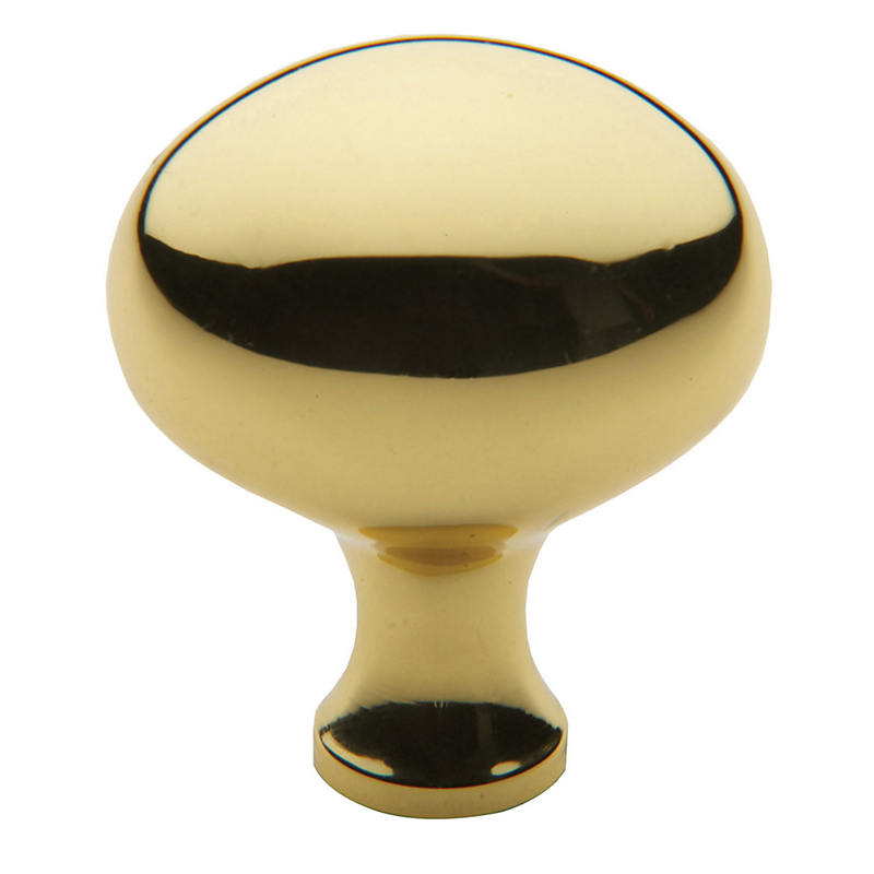 Baldwin 4910.030 Forged Brass Oval Design Cabinet Knob, Polished Brass