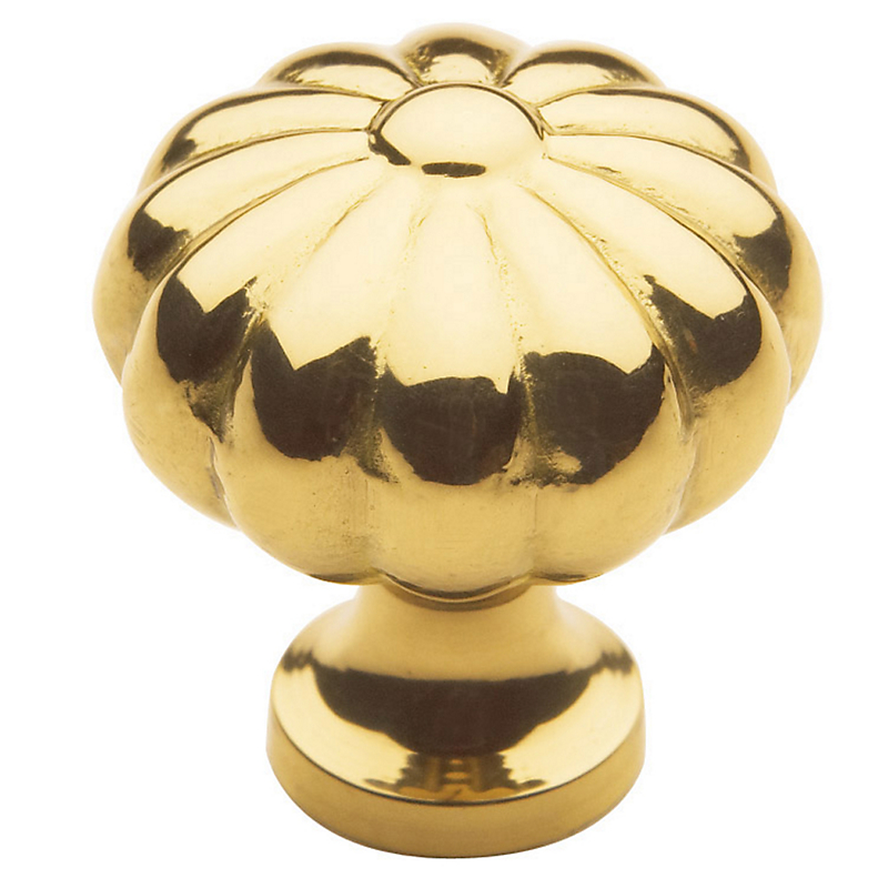 Baldwin 4980.030 Melon Forged Brass Cabinet Knob, Polished Brass