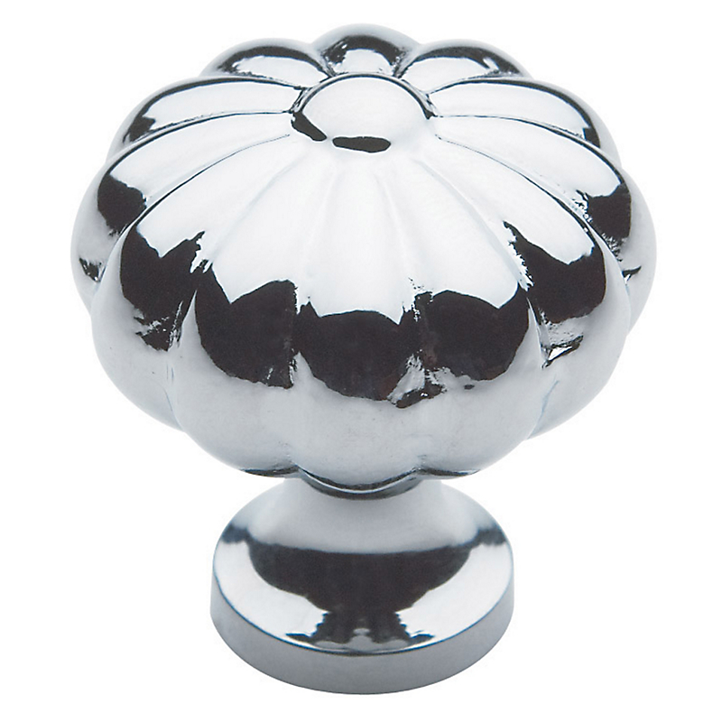 Baldwin 4982.260 Melon Solid Brass Cabinet Knob, Polished Chrome
