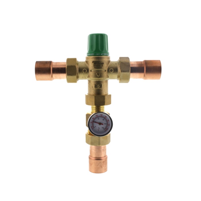 Taco 5004-C3-G 5000 Series 1" Sweat Union Mixing Valve with Gauge (Low Lead)