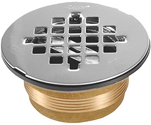 Oatey 42150 140 NC Brass NO-CALK Shower Drain with Stainless Steel Strainer, 2-Inch