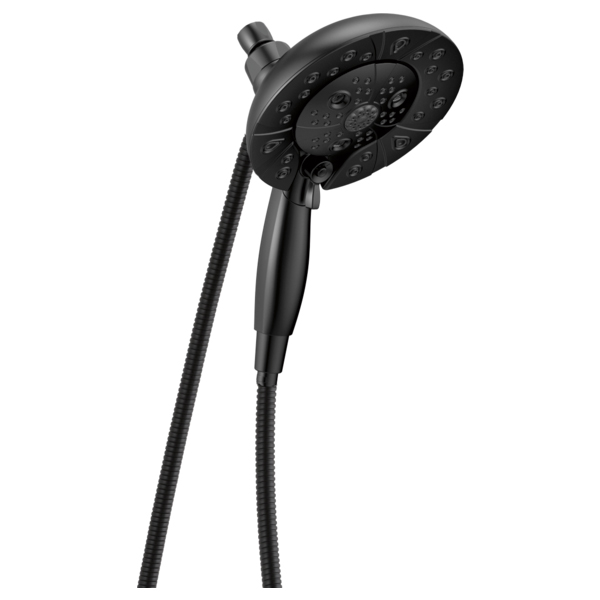 Delta 58480-BL-PK Universal Showering 1.75 GPM Round Multi Function Two-in One In2ition Shower Head and Hand Shower with H2Okinetic and MagnaTite Technology in Matte Black
