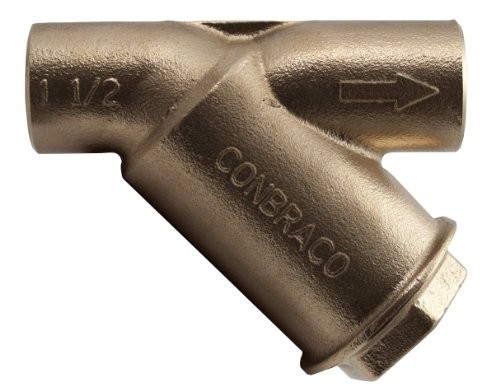 Conbraco 59LF-307-02 Bronze Y-Strainer, 20 Mesh, w/ Blowout Tap, 1 1/2" Solder End