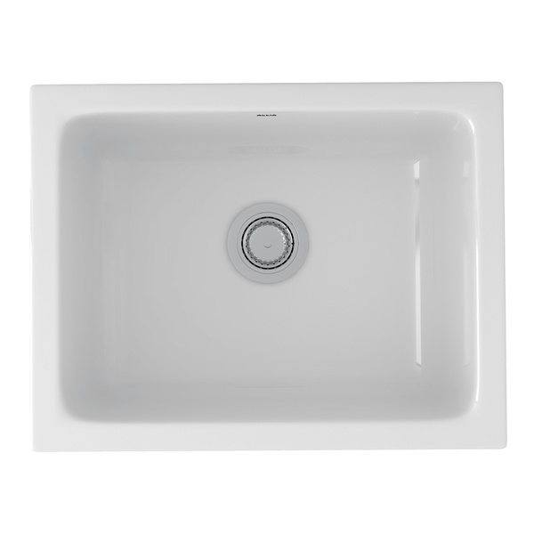 Rohl 6347-00 Allia Fireclay Kitchen Sinks Single Bowl Undermount Or Laundry Sink in White