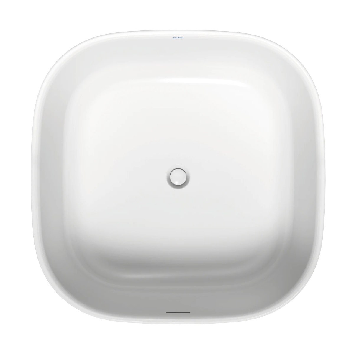 Duravit 700464000000090 Zencha 49" L X 49" W X 25" H Free Standing Square Acrylic Soaking Bath Tub with Center Drain and Overflow in White