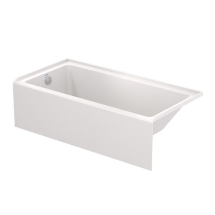 Duravit 700654000000090 No.1 60" L X 32" W X 18" H Alcove Bath Tub Left Hand Drain with Overflow and Panel in White