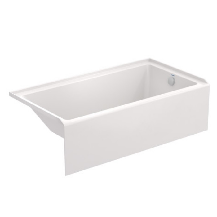 Duravit 700655000000090 No.1 60" L X 32" W X 18" H Alcove Bath Tub Right Hand Drain with Overflow and Panel in White