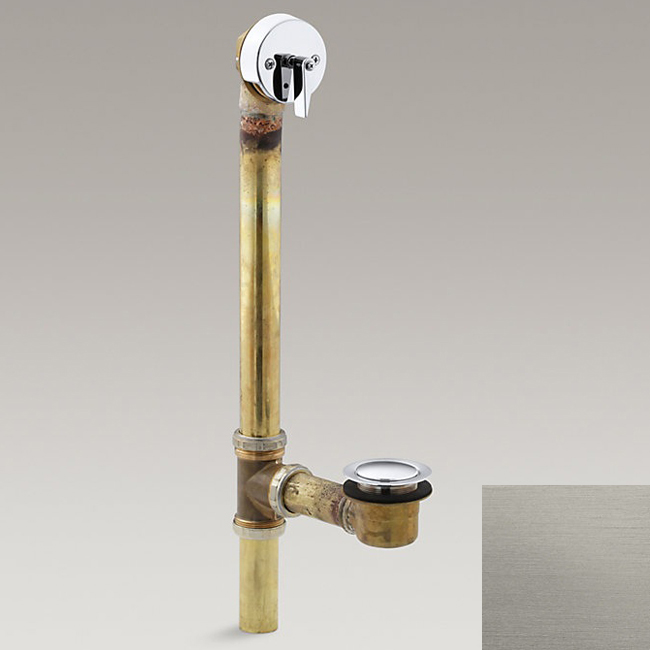 Kohler 7103-BN Iron Works 1-1/2" bath drain for through-the-floor installation in vibrant burshed nickel