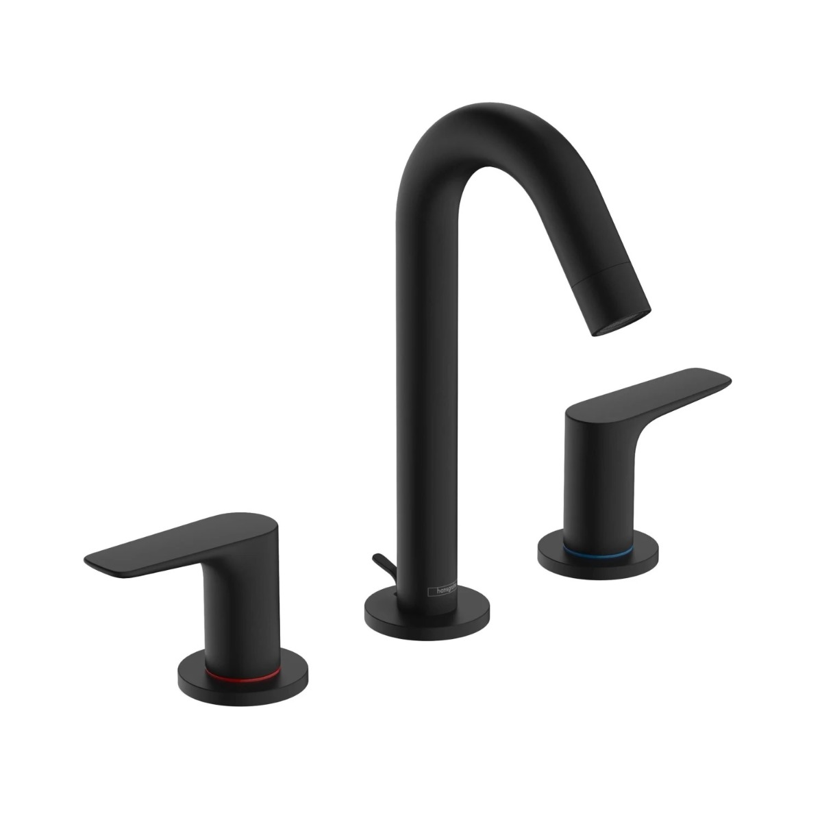 Hansgrohe 71533671 Logis 1.2 GPM Deck Mounted Widespread Bathroom Faucet 150 with Pop-Up Drain in Matte Black