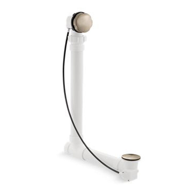 Kohler 7213-BV Clearflo Cable bath drain with PVC tubing in vibrant brushed bronze