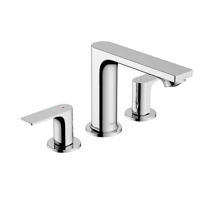 Hansgrohe 72532001 Rebris E 1.2 GPM Faucet 110 Widespread Faucet with Pop-Up Drain in Polished Chrome