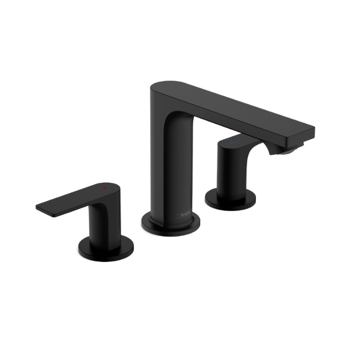 Hansgrohe 72532671 Rebris E 1.2 GPM Faucet 110 Widespread Faucet with Pop-Up Drain in Matte Black