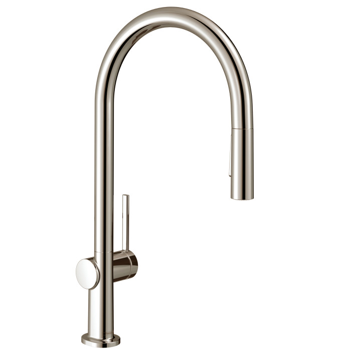 Hansgrohe 72800831 Talis N 1.75 GPM Deck Mounted HighArc O-Style 2-Spray Pull Down Kitchen Faucet with Single Lever in Polished Nickel