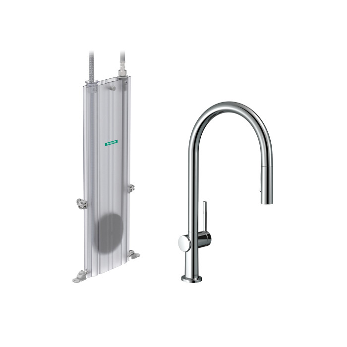Hansgrohe 72801001 Talis N HighArc Kitchen Faucet, O-Style 2-Spray Pull-Down with sBox, 1.75 GPM in Chrome