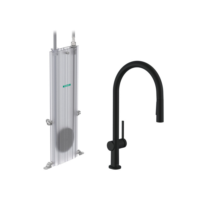 Hansgrohe 72801671 Talis N HighArc Kitchen Faucet, O-Style 2-Spray Pull-Down with sBox, 1.75 GPM in Matte Black