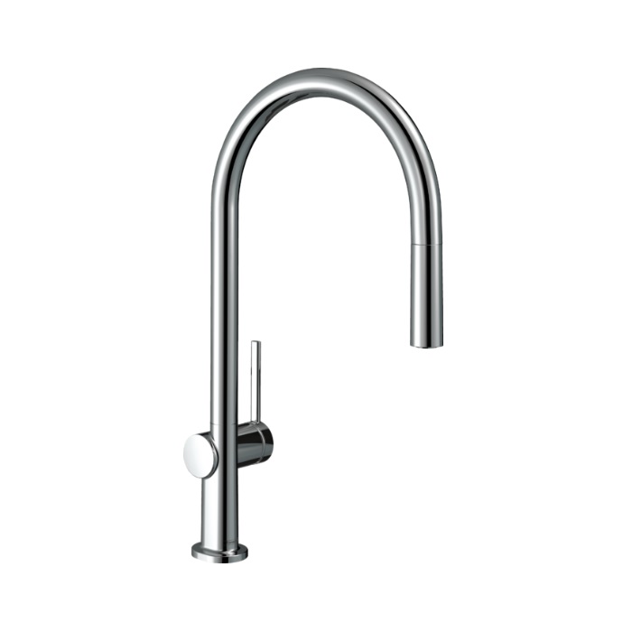 Hansgrohe 72857001 Talis N 1.5 GPM Deck Mounted HighArc O-Style 2-Spray Pull-Down Kitchen Faucet with Single Lever in Polished Chrome