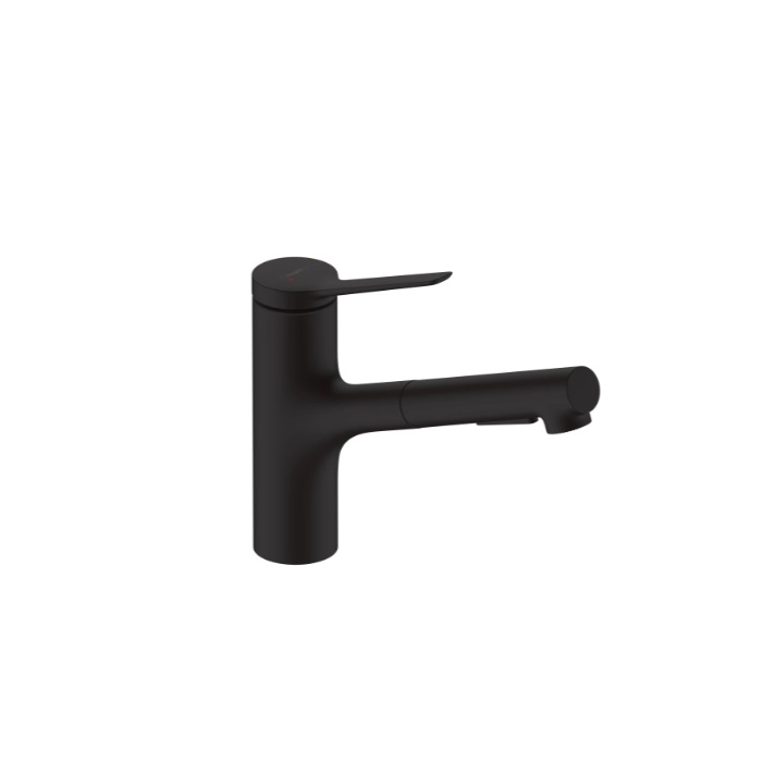 Hansgrohe 74800671 Zesis Single Hole Pull-Out Two Spray Kitchen Faucet with Toggle Spray Diverter 1.75 GPM in Matte Black