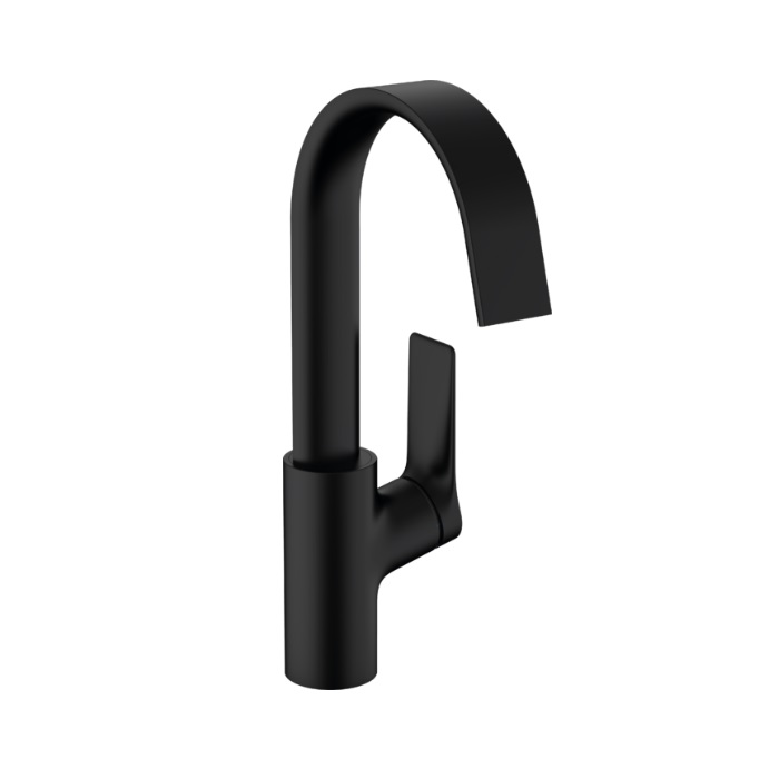 Hansgrohe 75030671 Vivenis 11 7/8" H Single Hole Bathroom Faucet with Swivel Spout and Pop-Up Drain Assembly 1.2 GPM in Matte Black 