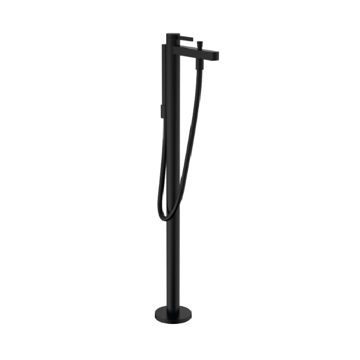Hansgrohe 76445671 Finoris 36.25" H Freestanding Tub Filler Trim with 1.75 GPM Handshower in Matte Black (Rough Sold Separately)