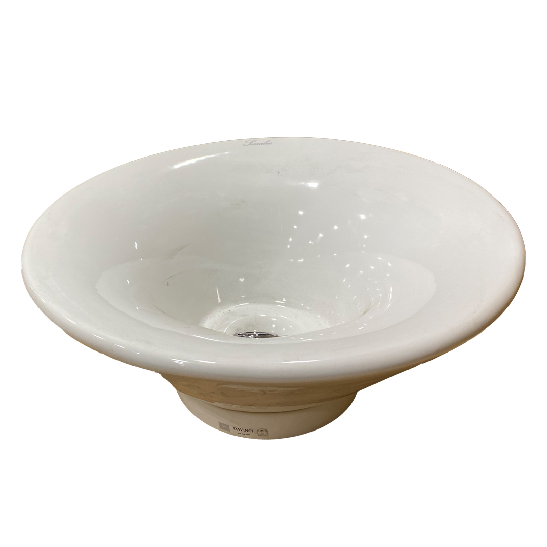 Scarabeo 8000W0 16" L X 16" W X 6-1/2" H Ceramic Above Counter Lavatory Sink with Overflow in White