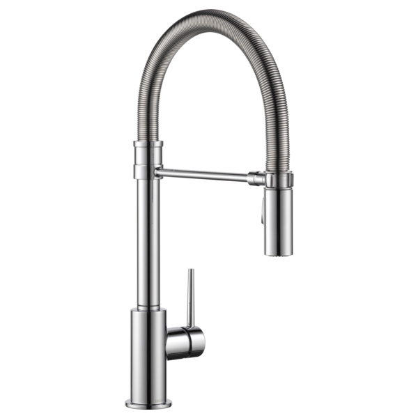 Delta 9659-DST Trinsic Single Handle Pull-Down Kitchen Faucet With Spring Spout In Chrome