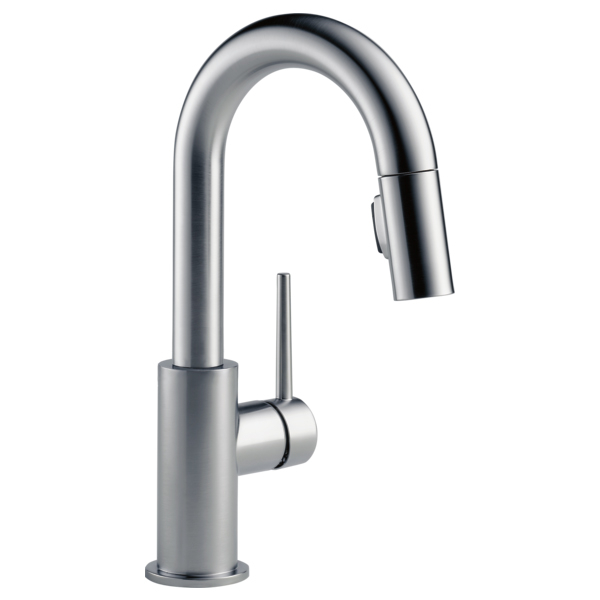 Delta 9959-AR-DST Trinsic Single Handle Pull-Down Bar / Prep Faucet In Arctic Stainless