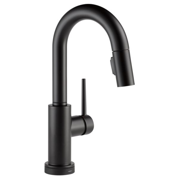 Delta 9959T-BL-DST Trinsic Single Handle Pull-Down Bar / Prep Faucet With Touch2O Technology In Matte Black