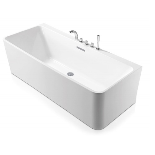 Blu Bathworks BT2020.15 Acrylic 59"L X 28.25"W X 23.50"H Freestanding Bathtub in White Gloss