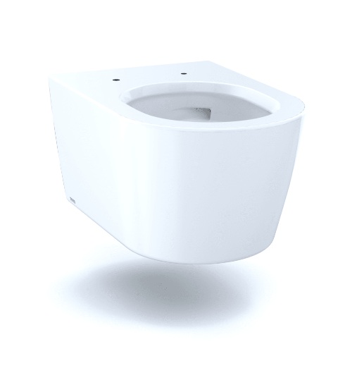 Toto CT447CFG#01 RP Wall-Hung Contemporary D-Shape Dual Flush 1.28 and 0.9 GPF Toilet with CEFIONTECT in Cotton White