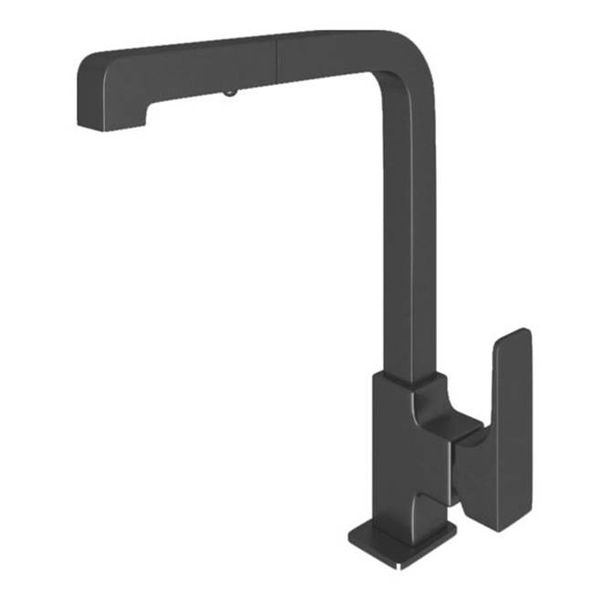 Rohl CU57L-MB-2 Quartile Pull-Out Side Lever Kitchen Faucet in Matte Black Finish