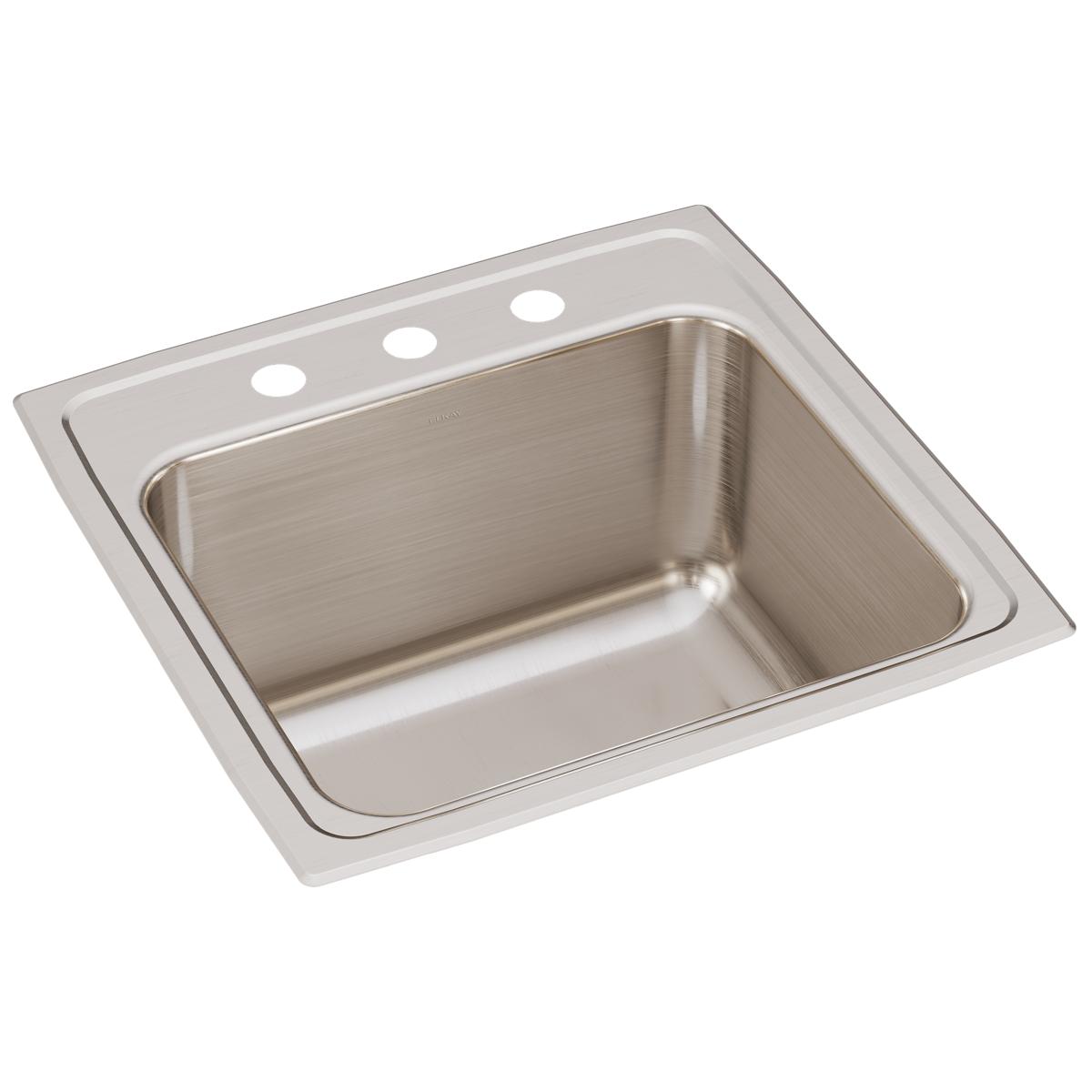 Elkay DLR1919103 Lustertone Classic Stainless Steel 19-1/2" x 19" x 10-1/8", Single Bowl Drop-in Laundry Sink