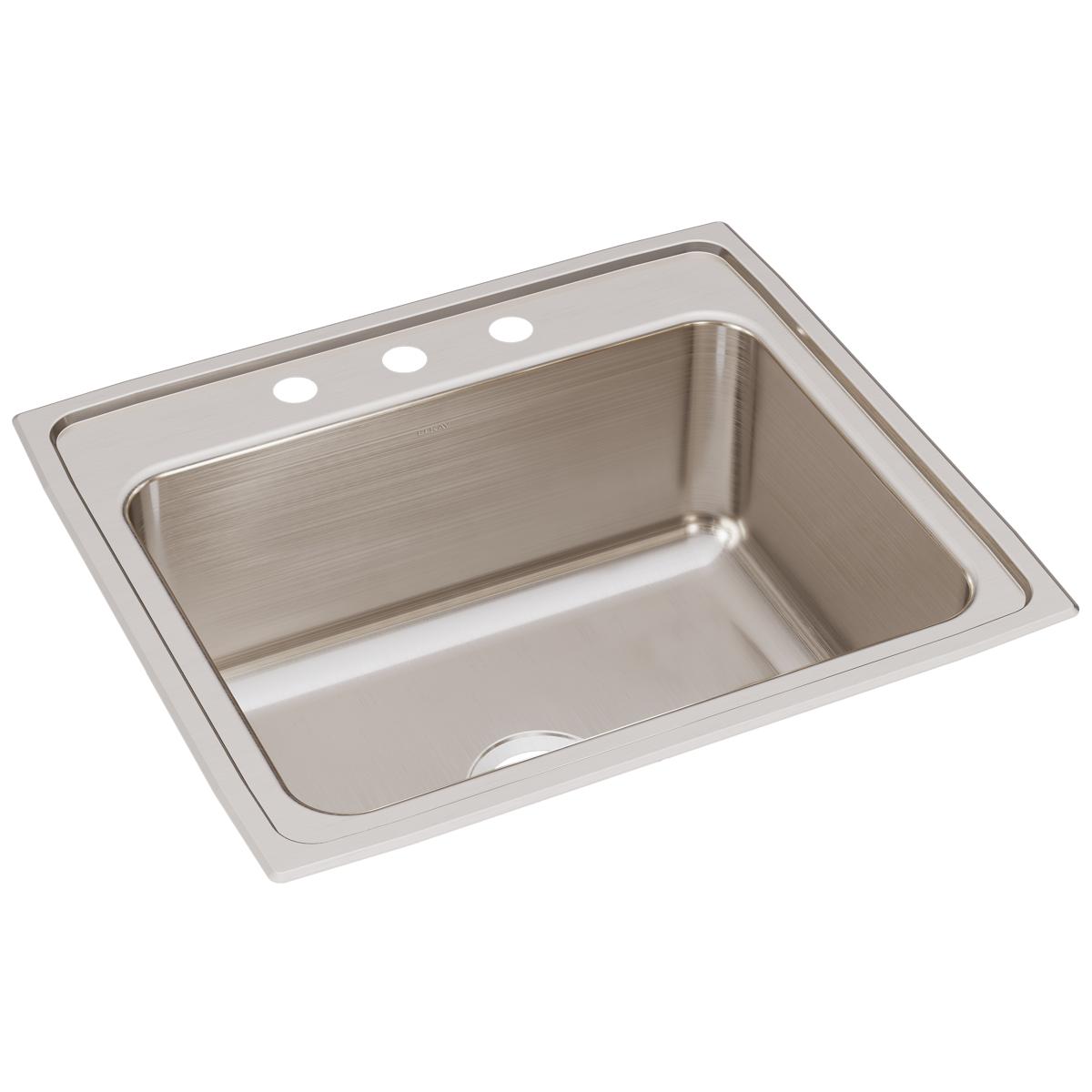Elkay DLR2522103 Lustertone Classic Stainless Steel 25" x 22" x 10-3/8", Single Bowl Drop-in Sink
