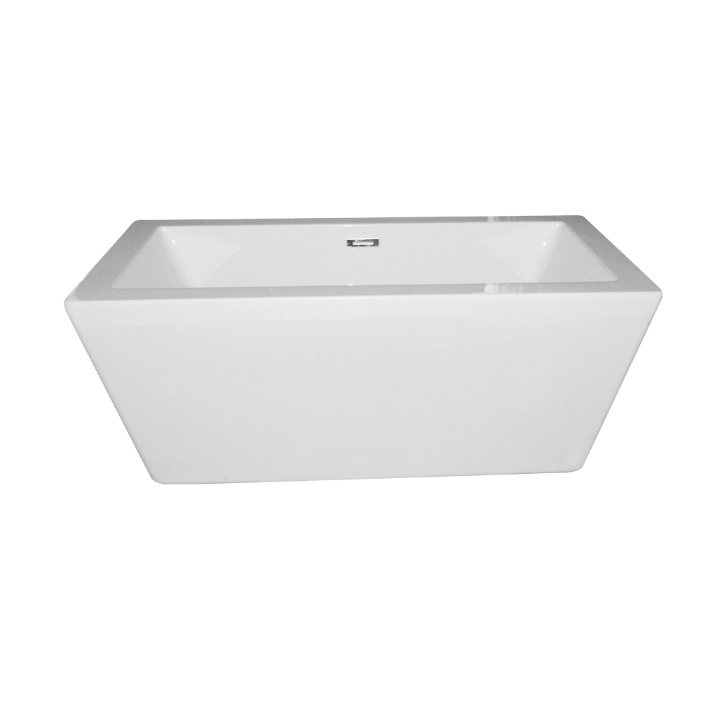 Emory and Bond EB40367 Burlington Free Standing Bath Tub 67"L x 32"W x 23"H, Acrylic, Glossy, Rectangular, Center Drain, 61 Gallons