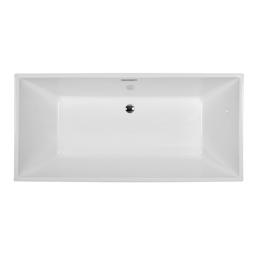 Emory and Bond EB40567 Cape May Free Standing Bath Tub 67"L x 32"W x 23"H, Acrylic, Glossy, Rectangular, Center Drain, 74 Gallons