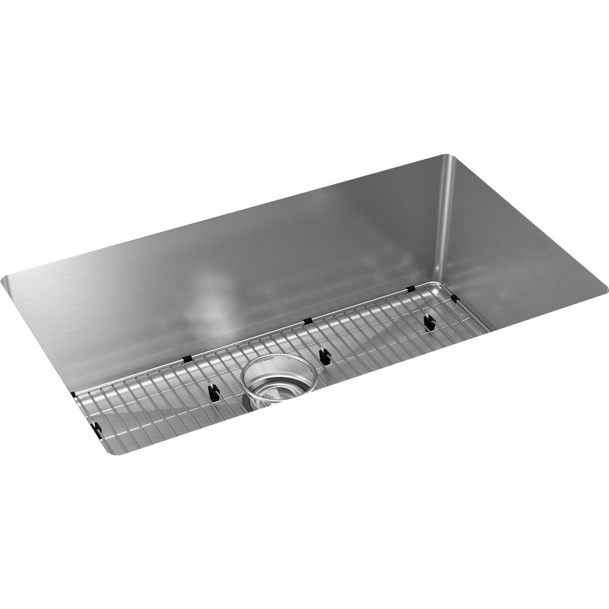 Elkay EFRU281610TC SS 30.5x18.5x10 Single Under MT Sink Kit