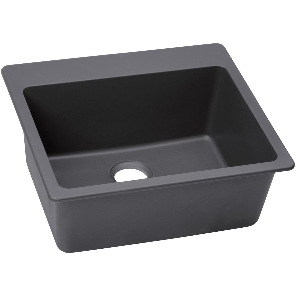 Elkay ELX2522CH0 Quartz Luxe 25" x 22" x 9-1/2", Single Bowl Drop-in Sink, Charcoal