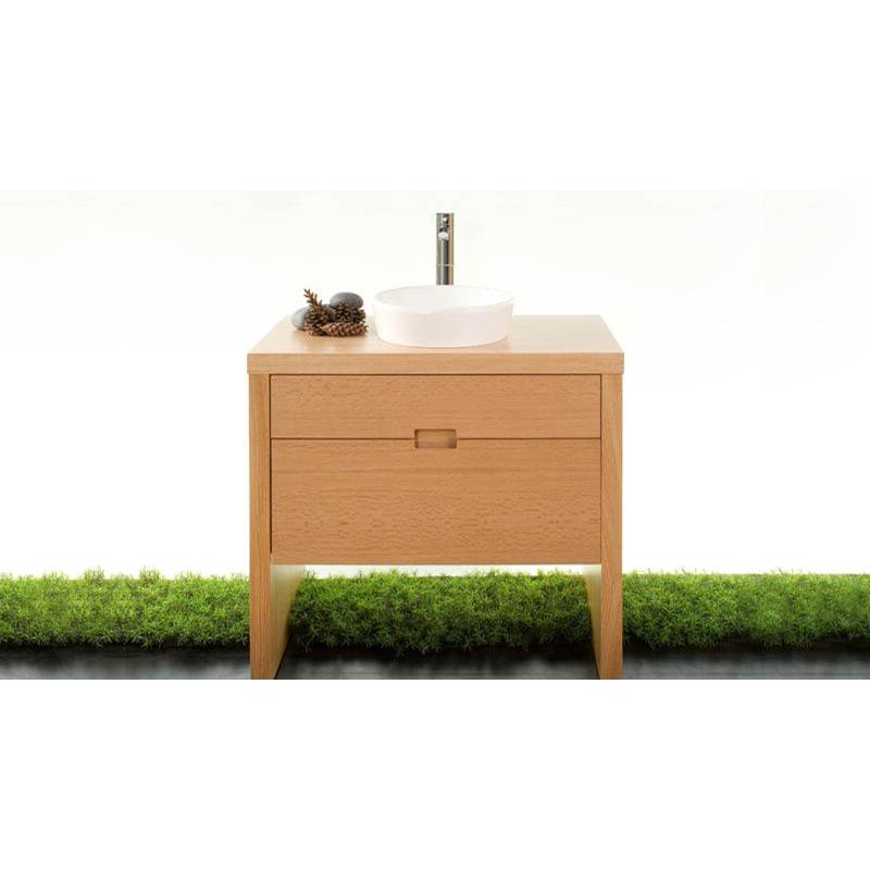 WetStyle F-12424-1 F Collection 2 Drawer Vanity in Oak Natural