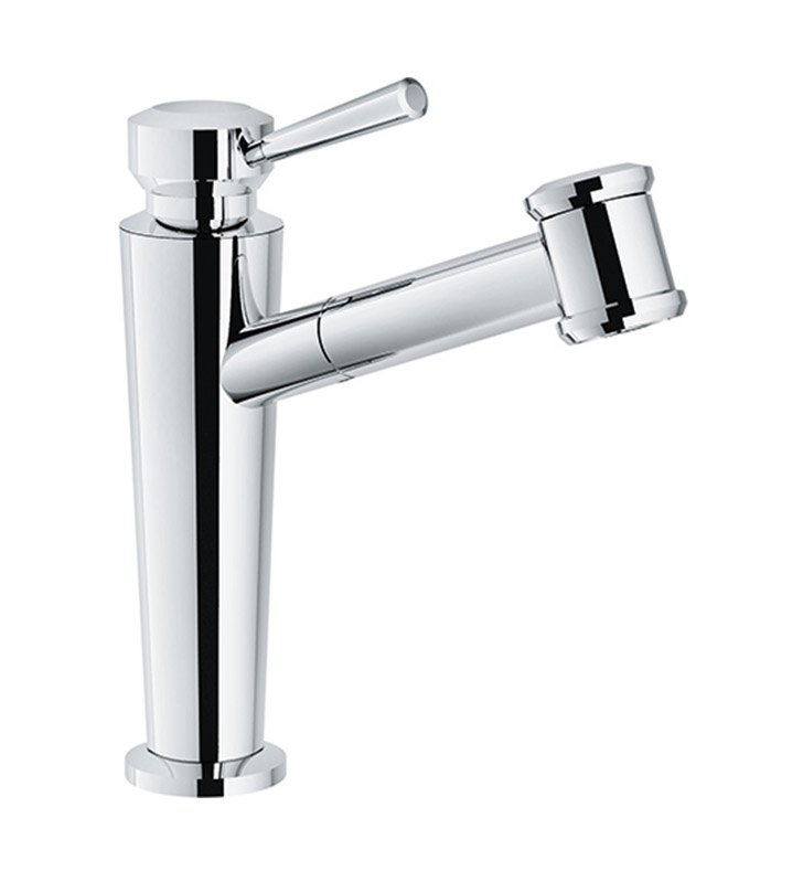 Franke FFPS5270 Absinthe 1.75 GPM Deck Mounted Single Hole Pull Out Kitchen Faucet with Dual Function Spray in Polished Nickel